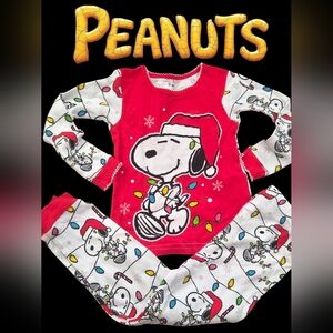 *0957 Peanuts Snoopy Christmas holiday pajama set 3T